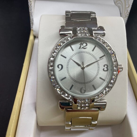 Charter Club Women\'s Silver-Tone Bracelet Watch 36mm